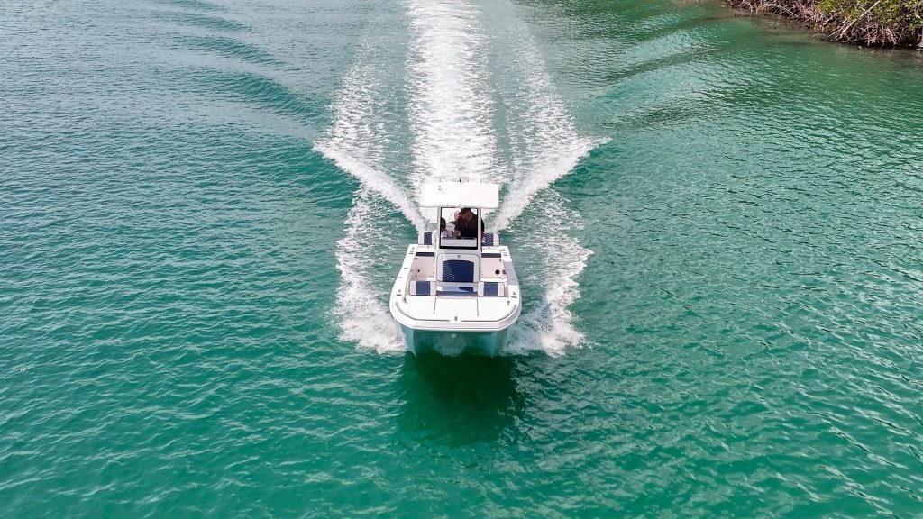 Twin Vee 22 BayCat dual hull bay boat.