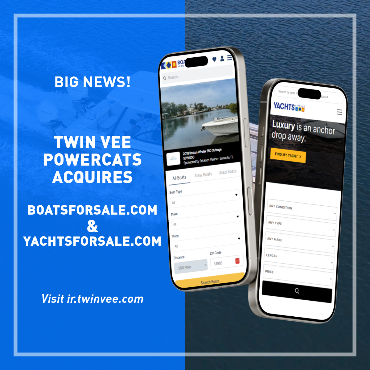 Twin Vee Powercats Announces the Official Launch of Boatsforsale.com