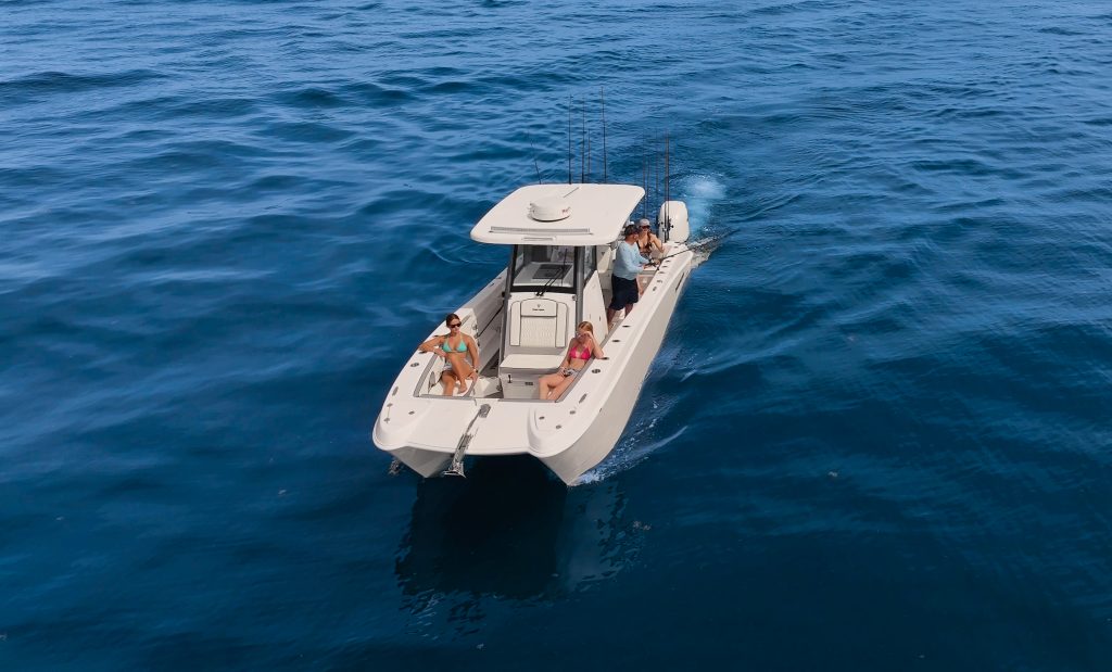 Offshore fishing on the Twin Vee 260 GFX2 power catamaran.