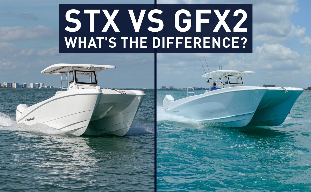 What's the difference between Twin Vee GFX2 and STX boat lines?